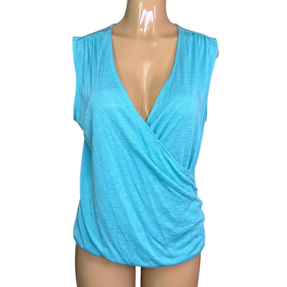 Athleta Breezy Wrap Tank Top Gulf Green Size Large